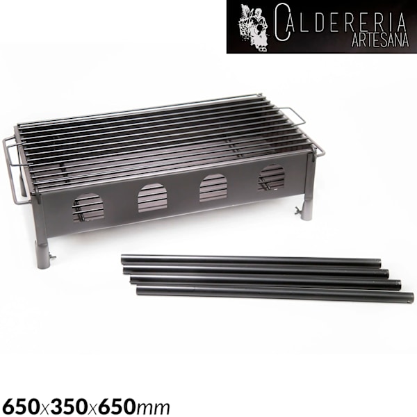 Hi, thank you for your interest in our Charcoal BBQ Grill. This grill features detachable legs for easy transport and storage, as well as a durable co 650x350x650mm traditional 650x350x650mm traditional