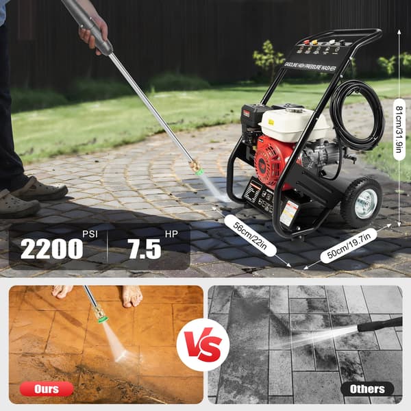 Højtryksrenser, 2200 PSI, 4-taktsmotor, sort