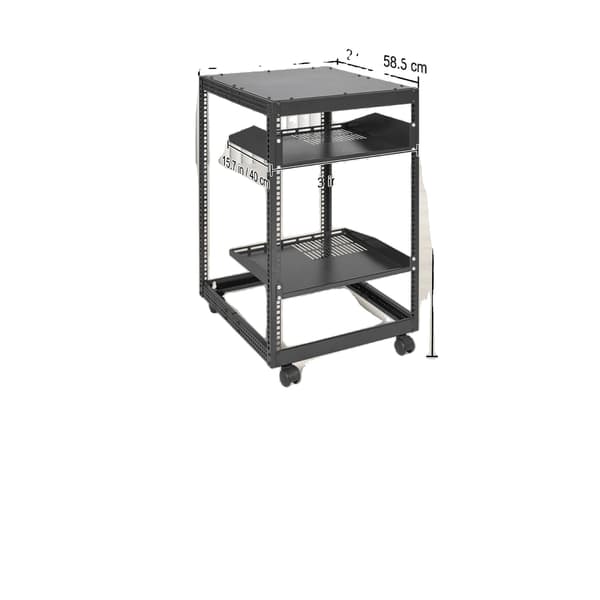Åben ramme serverrack, justerbar dybde, robust konstruktion, 15U