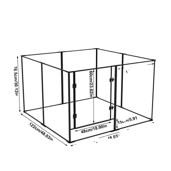 Hundbur, Hållbara Material, Säker Design, L (122x122x76.5cm)