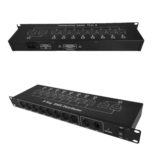 DMX-signalförstärkare, 8-vägs splitter, 15W effekt