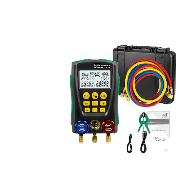 Kølemiddel Manifold Gauge, Digital Meter, HVAC Tester