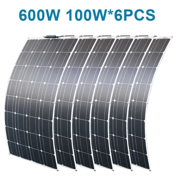 Solpanel, Monokrystallinsk, Fleksibel Design, 600w solpanel