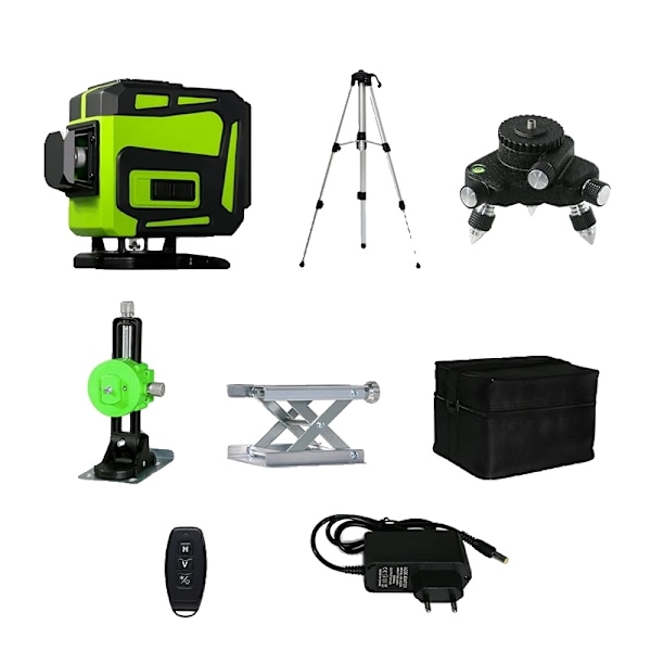 3D Självnivellerande Grön Stråle Laser, 20m Arbetsradie, Fjärrkontroll,IE12C-BL12-H15 IE12C-BL12-H15 IE12C-BL12-H15