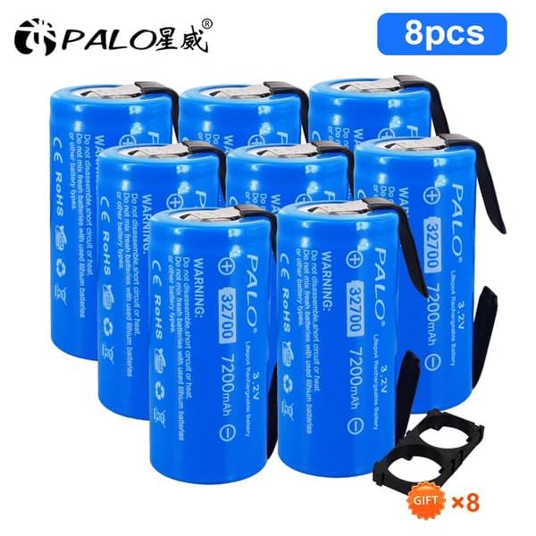 LiFePO4 Uppladdningsbart Batteri, 7200mAh Kapacitet, 3,2V Spänning, 8 ST