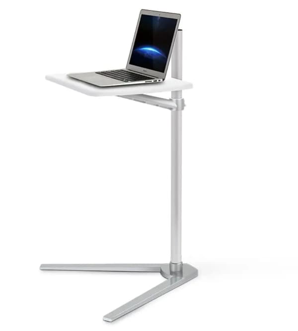 Bærbar Computer Gulvstand, Højdejusterbar, Robust Konstruktion, Sølv