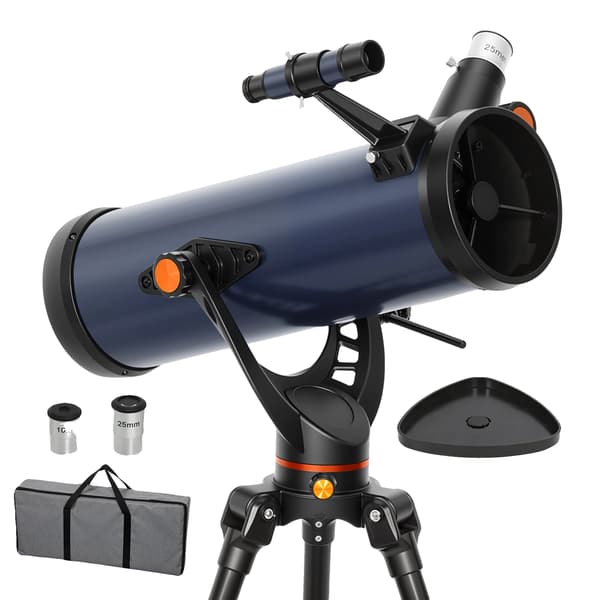 Reflektoritelevisio, 114 mm objektiivi, säädettävä jalusta, astronominen teleskooppi