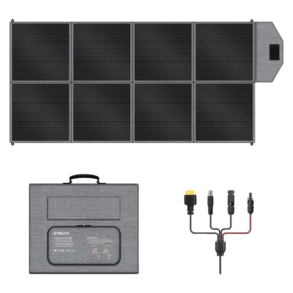 Solpanel, 400W effektudgang, bærbart foldbart design, SP400, 41V, 400W