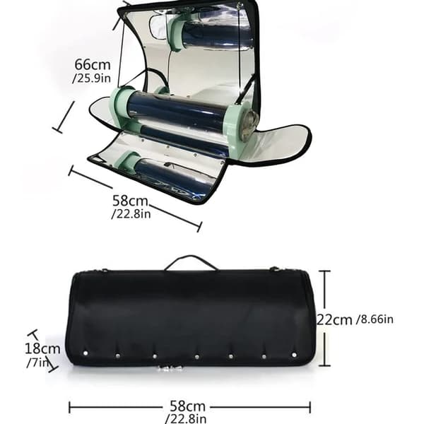 Solcampinggrill, bärbar design, mångsidig ugn, 4,5L