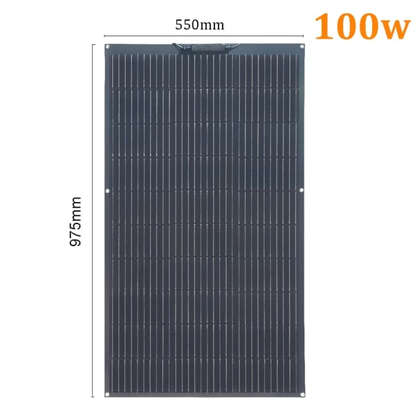 Solpanel, Semi-Fleksibel, Vandtæt, Ny100w 975x550mm