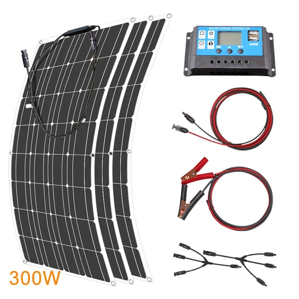 Solcelle, Bøjelig, Vandtæt, 300w Solarkit