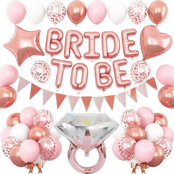 Ballon Sæt, Elegant Rosaguld Tema, Fuld Dekorationssæt, CY393bride, ballon sæt