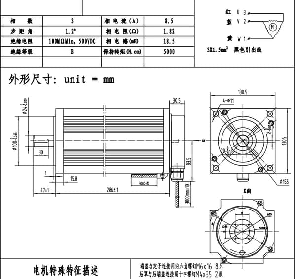 Spindelmotor, 500W effekt, Hastighedsregulator Controller