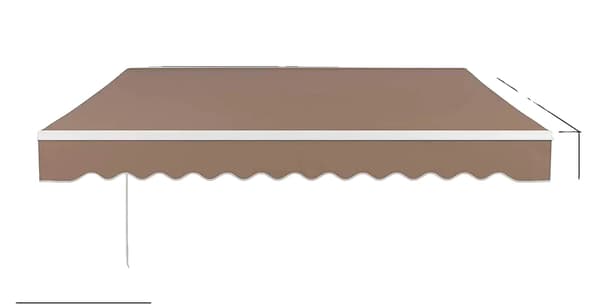 Solmarkise, UV- og vandafvisende, holdbar aluminiumsramme, 3-2,5M