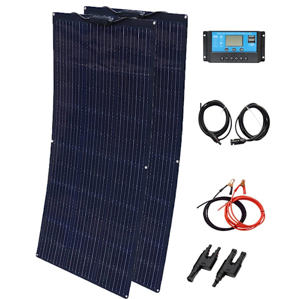 Fleksibelt solpanel kit, 24% effektivitet, vandtæt og holdbart.,200W Solcellekit 200W Solar Kit 200W Solar kit