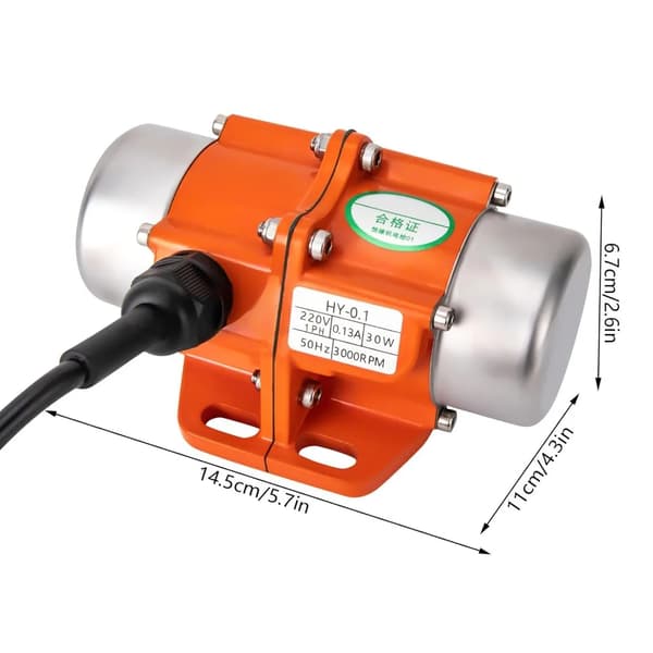 Vibrerande Motor, 30W Effekt, Hastighetsregulator Ingår, Röd