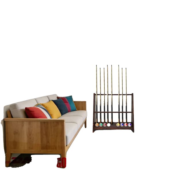 Poolkø Rack, 10 Huller, MDF Konstruktion, 60 cm Længde, 57 cm Højde, Retro Stil
