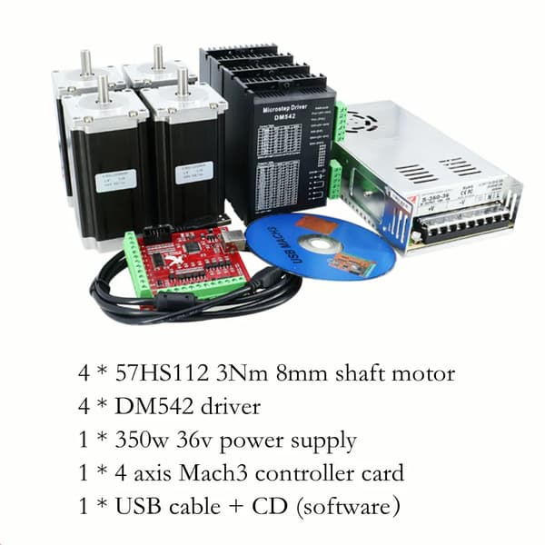 CNC Router Tilbehørssæt, Steppermotor, Lineært Guidesystem, 4 akse 3Nm kit