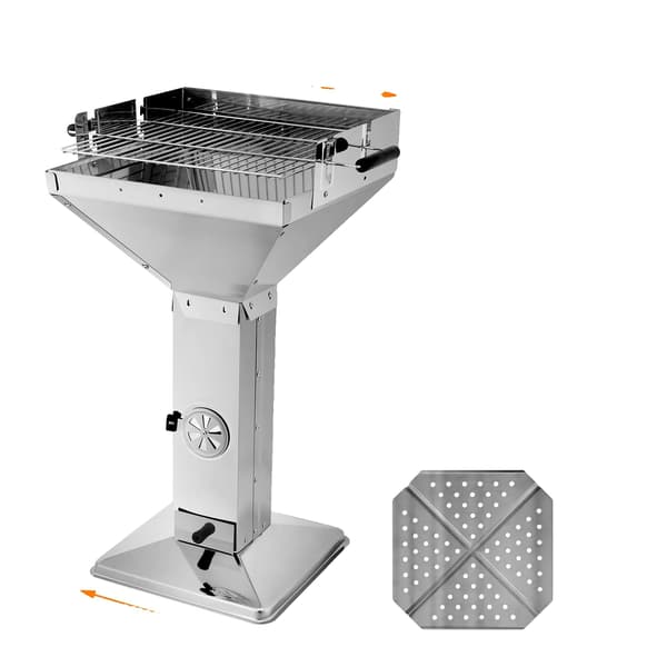 Søjle BBQ Grill, Justerbar Højde, Rustfrit Stål Konstruktion, Type 2