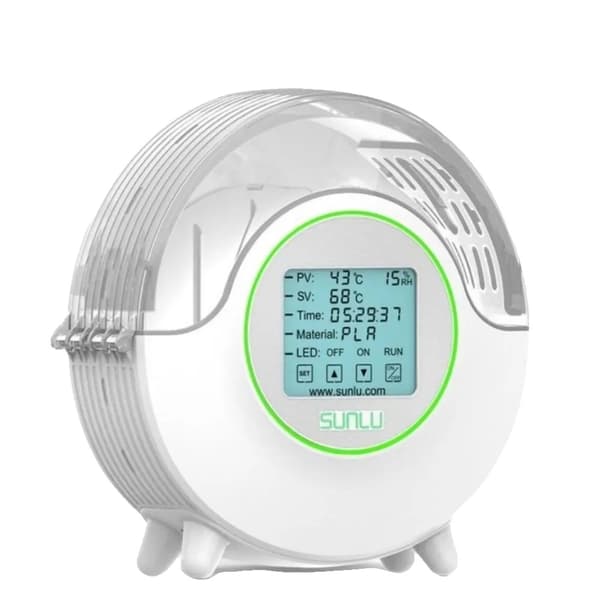 Filamenttorklåda, LCD-skärm, dubbla temperaturprober, Vit, EU PLUG