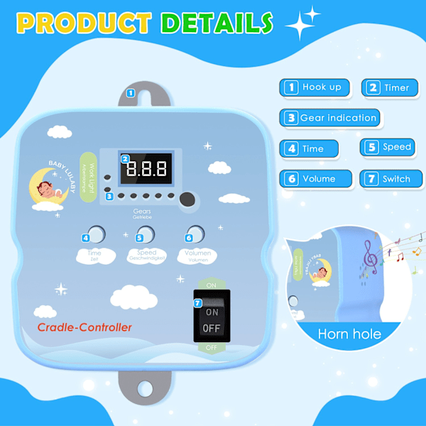 Elektrisk Baby Swing Cradle Controller, Fjernbetjening, Justerbar Timer, armygrøn Army Green army green