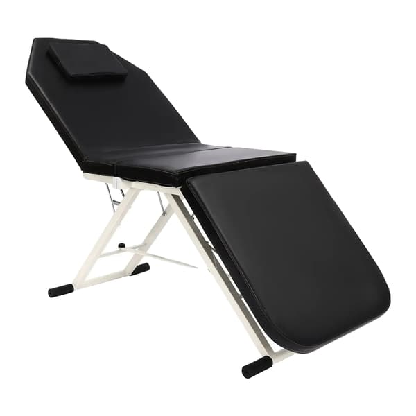 Massagebord, Bærbart Design, Justerbar Rygstøtte, sort
