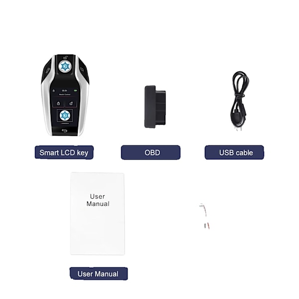 Smart LCD Bilnøgle, Motor Start/Stop Kompatibel, Universal Multi-Brand Brug,CF618C-sølv CF618C-Silver CF618C-silver