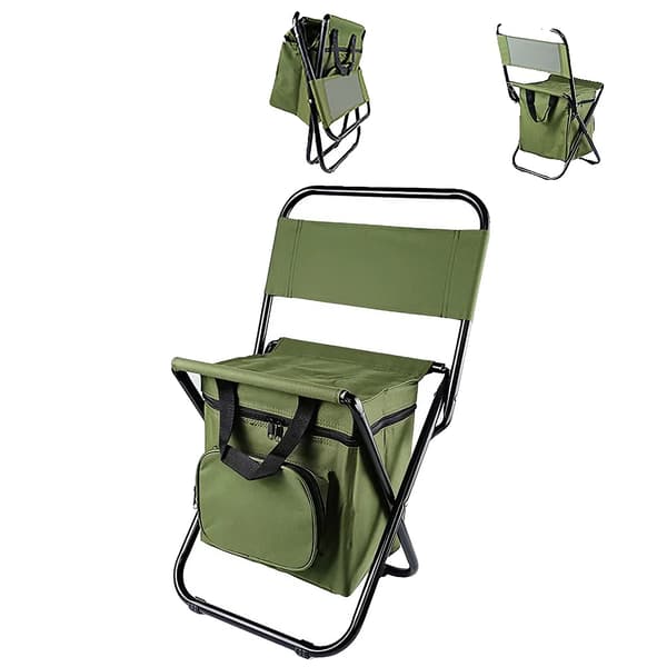 Campingstol, Bærbar Design, Isoleret Køler, grøn