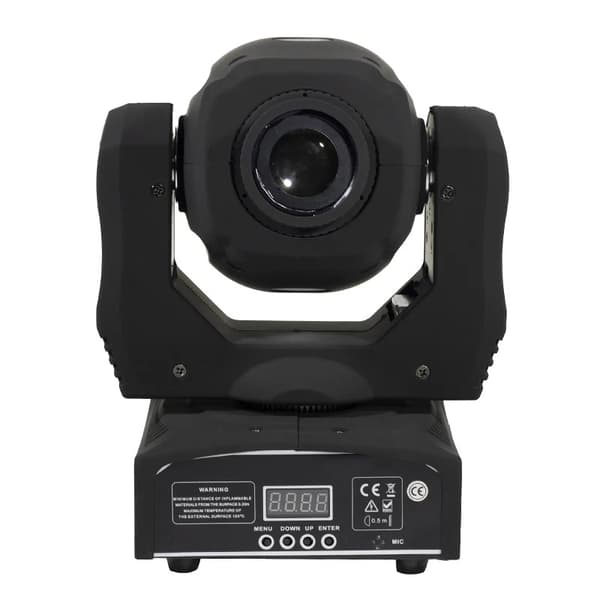 Mini Spot 60W LED Moving Head Light, 7 Farver + Hvid, DMX512 Kontrol, sort krop, EU