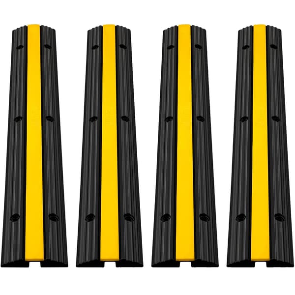Kabelskyddsramps, Hållbart Gummimaterial, Halkfri Yta, 4PCS