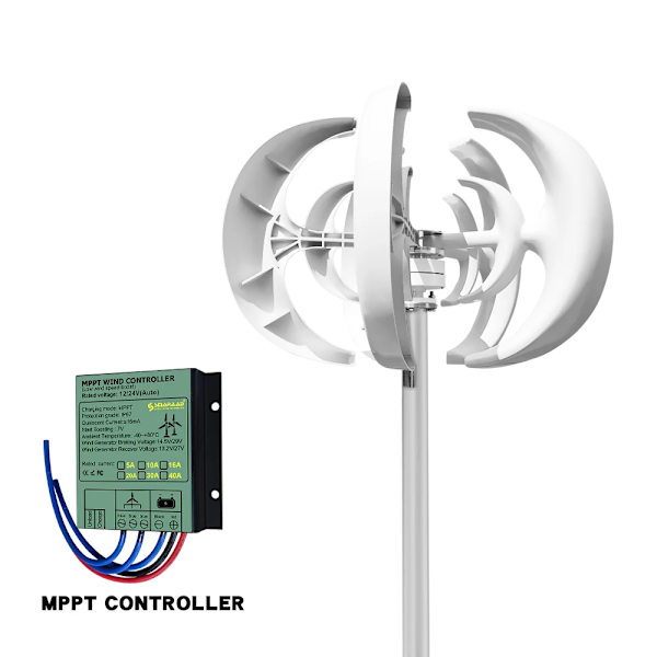 Vertikale vindmøller, med glasfiberblade, IP54 beskyttelse, 12V, med gratis controller, 5000W, Med gratis controller, 5000W, 48V
