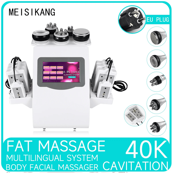 Ultralyd Kavitationsmaskine, Reduktion af Cellulite, Hudstramning, 120W,EU STIK EU Plug EU PLUG