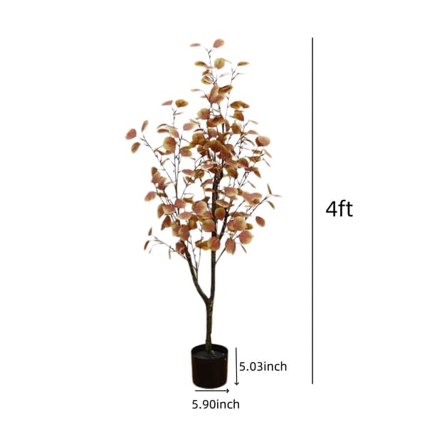 Kunstig Eucalyptus Træ, 4 fods højde, holdbart PE-materiale, 120 cm