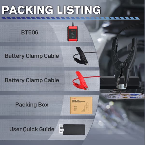 Batteritesteren, Bluetooth-forbindelse, Alsidig kompatibilitet, BT506
