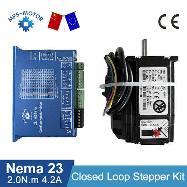 Lukket Sløjfe Steppermotor, 2Nm Holdemoment, 1000 PPR Encoder, 8mm