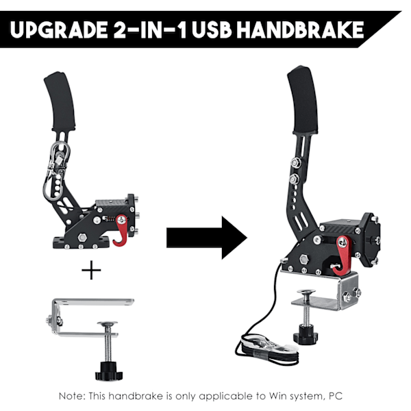 14-Bitin USB-käsijarru, SIM PC-ajopeleihin, Yhteensopiva Logitech- ja Fanatec-järjestelmien kanssa Red