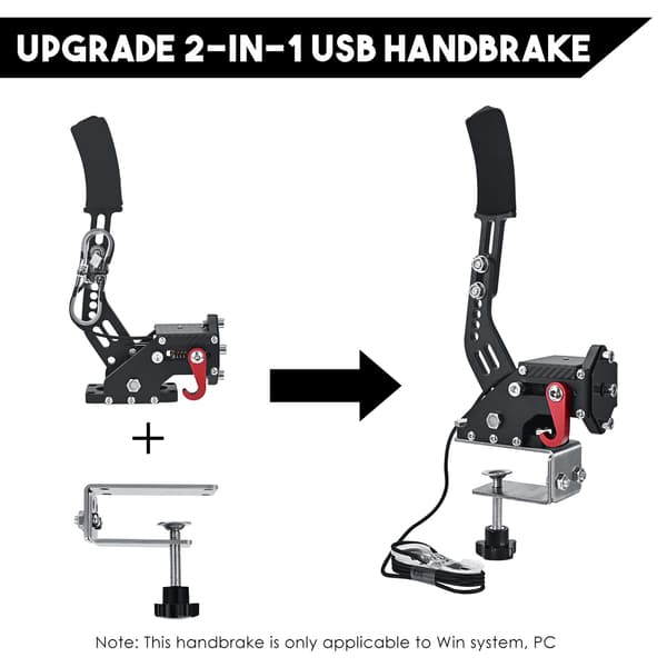 14-Bits USB Håndbremse, Til SIM PC Racing Spil, Kompatibel med Logitech og Fanatec Systemer Red