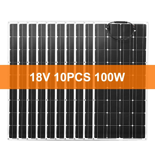 Solpanel, Fleksibelt Design, Høj Effektivitet, 10PC 100w