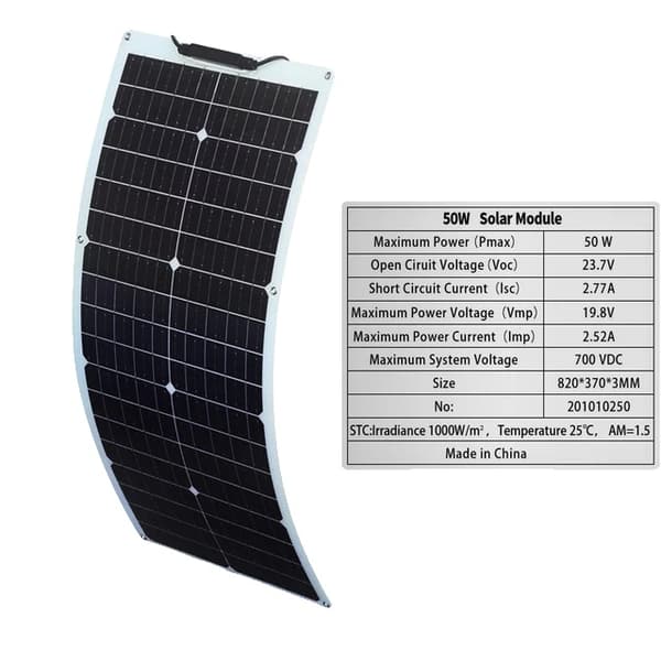 Solcellepanel sæt, monokrystallinsk, fleksibelt