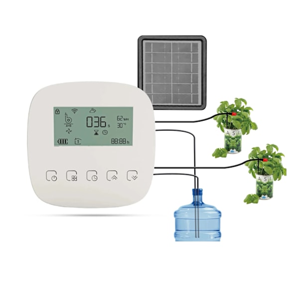 Älykäs kastelujärjestelmä, WiFi-ohjaus, Ohjelmoitava kasteluaika, Aurinkopaneelilla with solar panel With Solar Panel