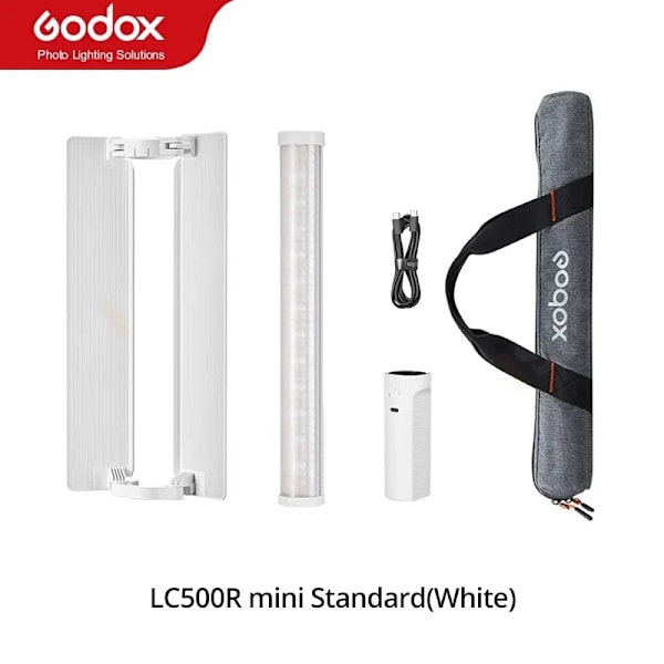 LC500R Mini LED-ljuspinne, justerbar färgtemperatur 2500K-8500K, hög CRI,LC500R mini vit LC500R mini white LC500R mini white