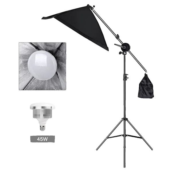 Justerbar Softbox Lys, 70-200CM Stativ, 20W Energibesparende Lampe,Model J, M Model j Model J