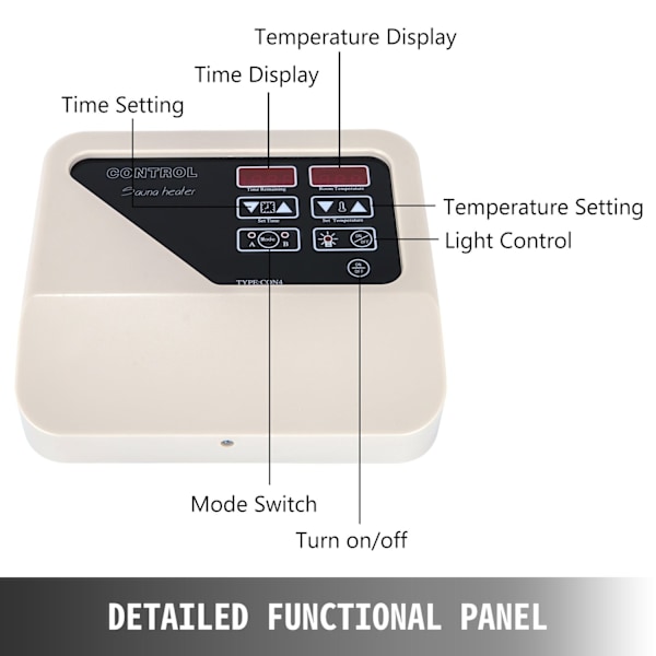Bastu Digital Kontrollenhet 3-9kw - Tid & Temp Inställningar, Väggmonterad, Överhettningsskydd External Controller