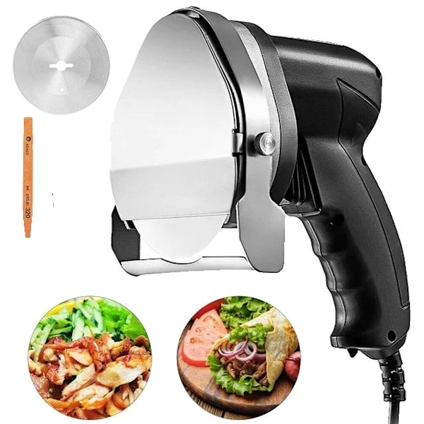 Kebabskärare, Elektrisk Trådlös, 0-8mm Skärning, Elektrisk skivare Electric Slicer