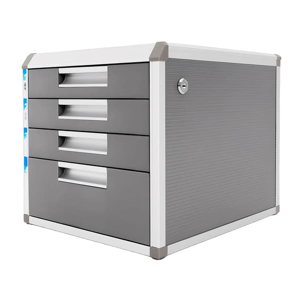 Filorganisator, låsbare skuffer, moderne design, GRÅ