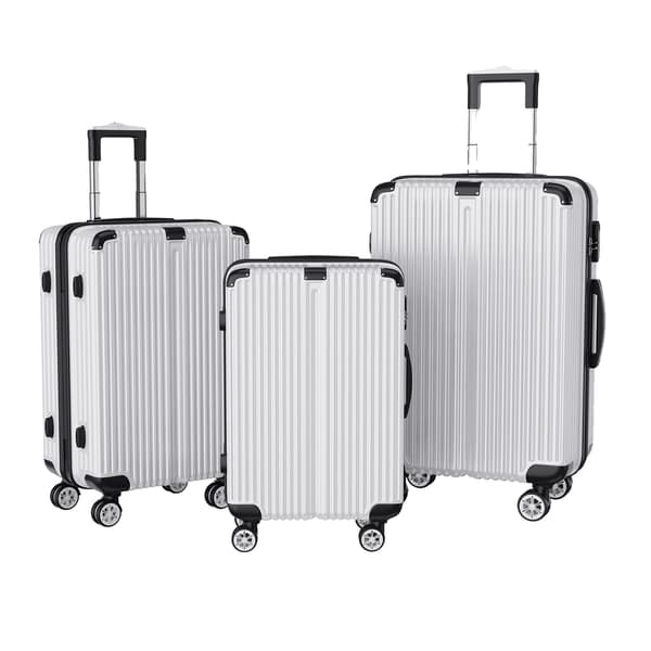 Bagagesæt, Holdbart ABS-materiale, 360 ° Spinner-hjul, Sølv-stilA