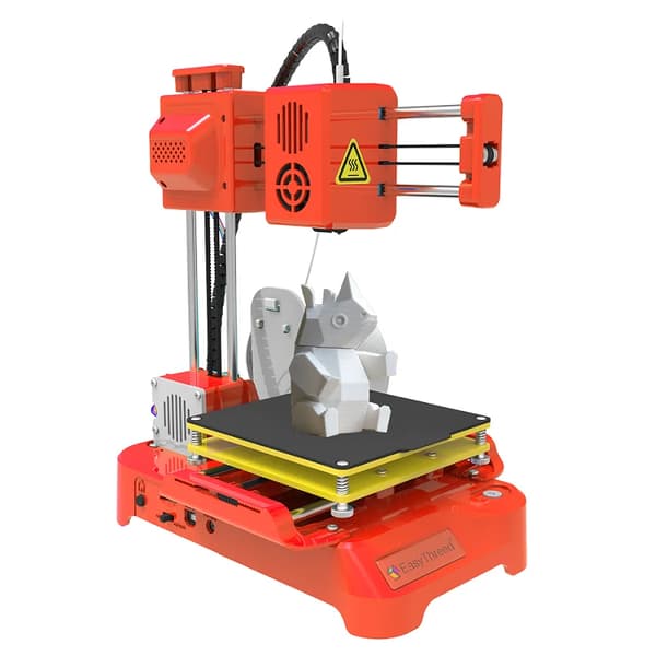 EasyThreed K7 Mini 3D-skrivare, Hög precision 0,1-0,2 mm, Stöder PLA- och TPU-filament,EasyThreed K7 Orange