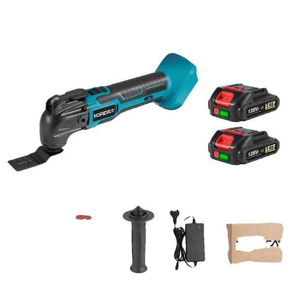 Oscillerende Multi Værktøj, Variabel Hastighedskontrol, 22-Delt Tilbehørssæt, 2x128VF-Batteri