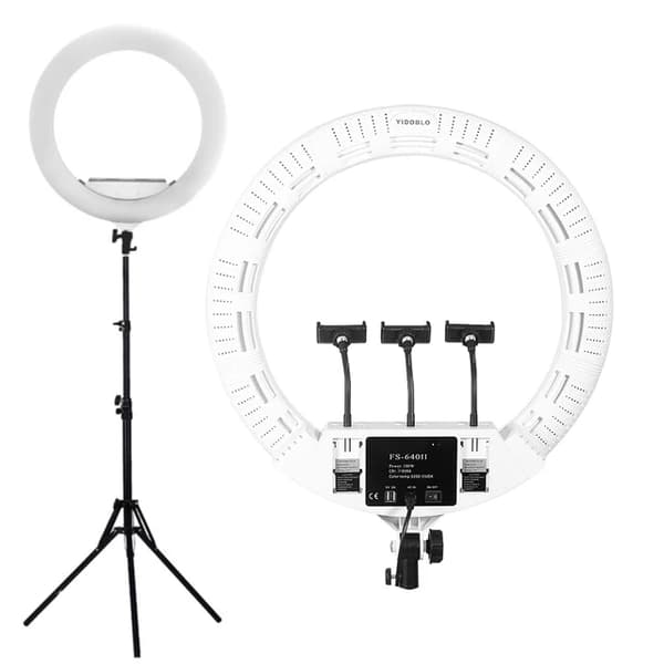 Ring Light, Bi-farvet, Justerbar Stativ, Hvid