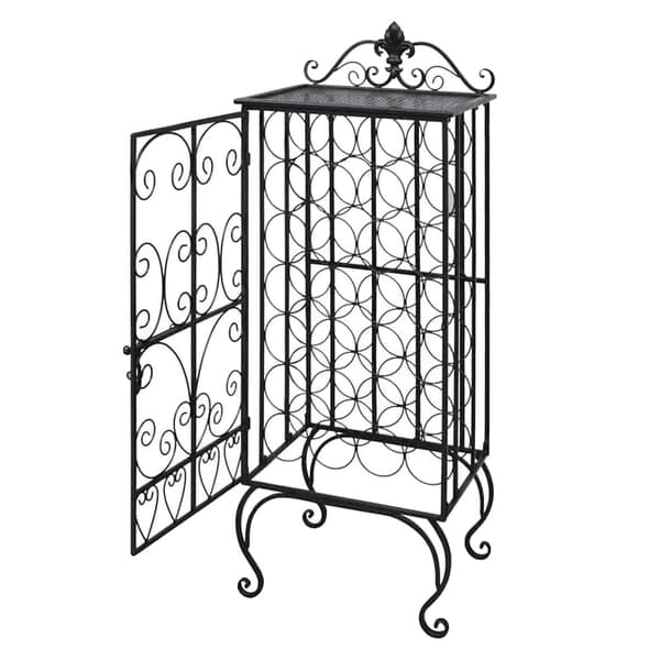 Flaskeholder, Metal, Egnet til Moderne Stue og Spisestue, sort
